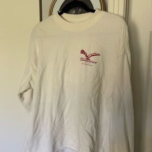PacSun White Crewneck with Red Budweiser Logo